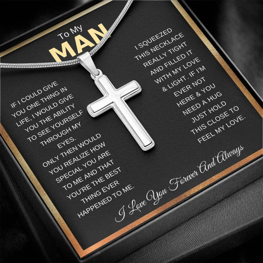 To My Man | I Love You Forever - Cross Necklace