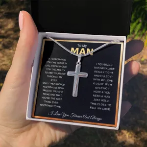 To My Man | I Love You Forever - Cross Necklace