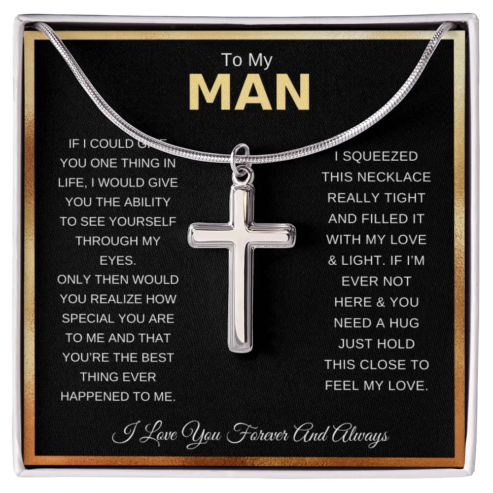 To My Man | I Love You Forever - Cross Necklace