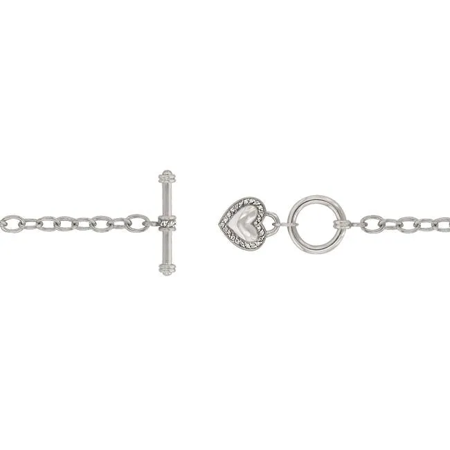 Toggle Pave Heart Necklace