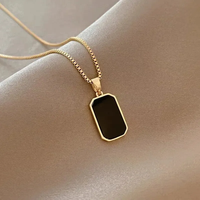 Trendy Silver Square Necklace