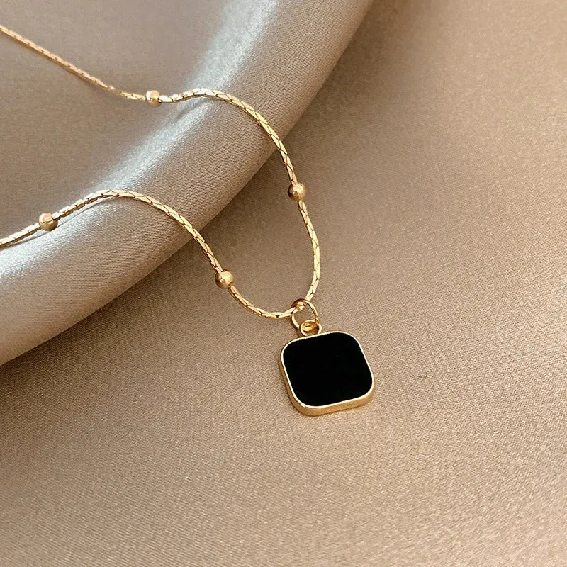 Trendy Silver Square Necklace