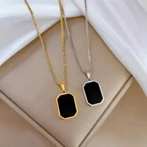 Trendy Silver Square Necklace