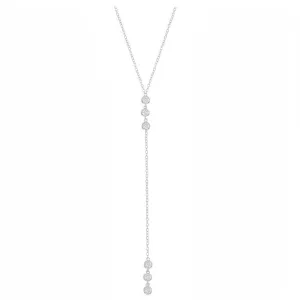 Triple Sparkle Bezel Lariat Necklace