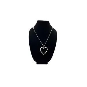 Twisted Silver Heart Pendent Necklace
