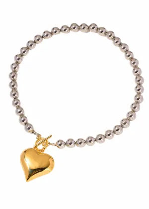 Two Toned Heart Necklace