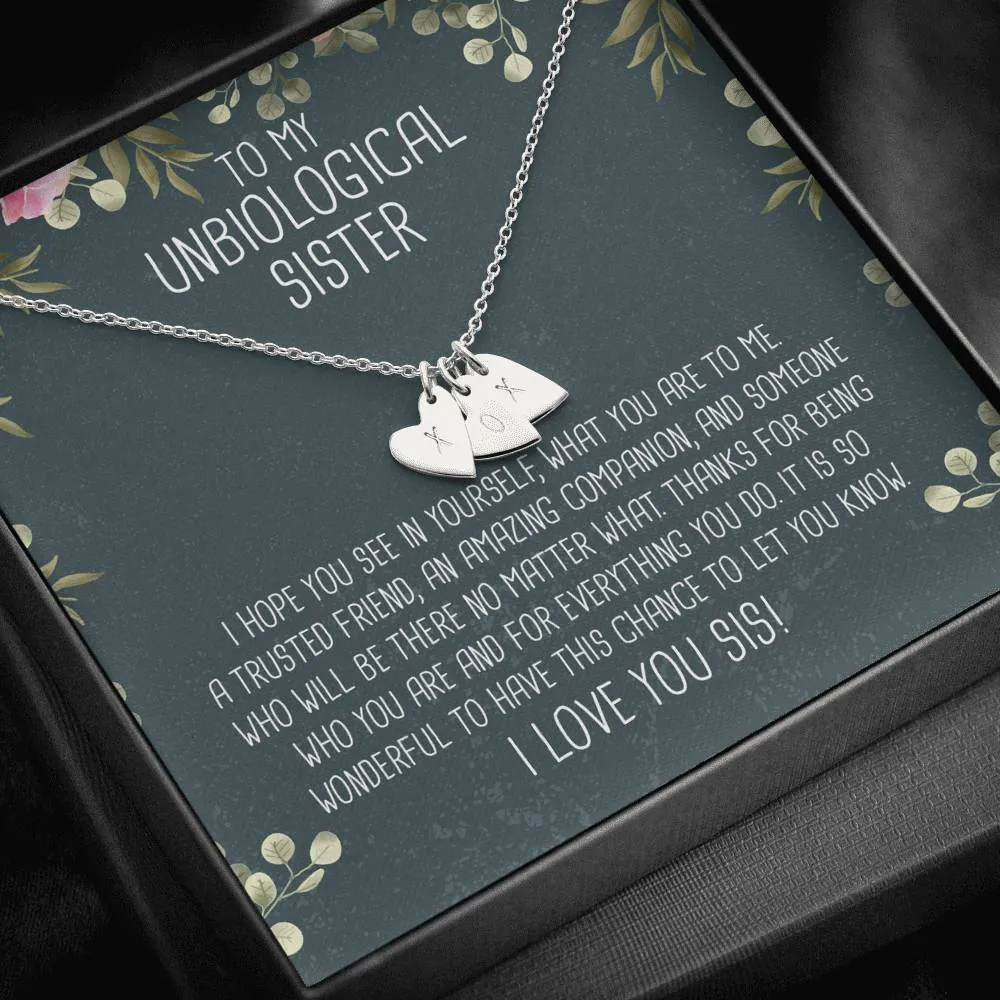 Unbiological Sister Heart Charm Necklace