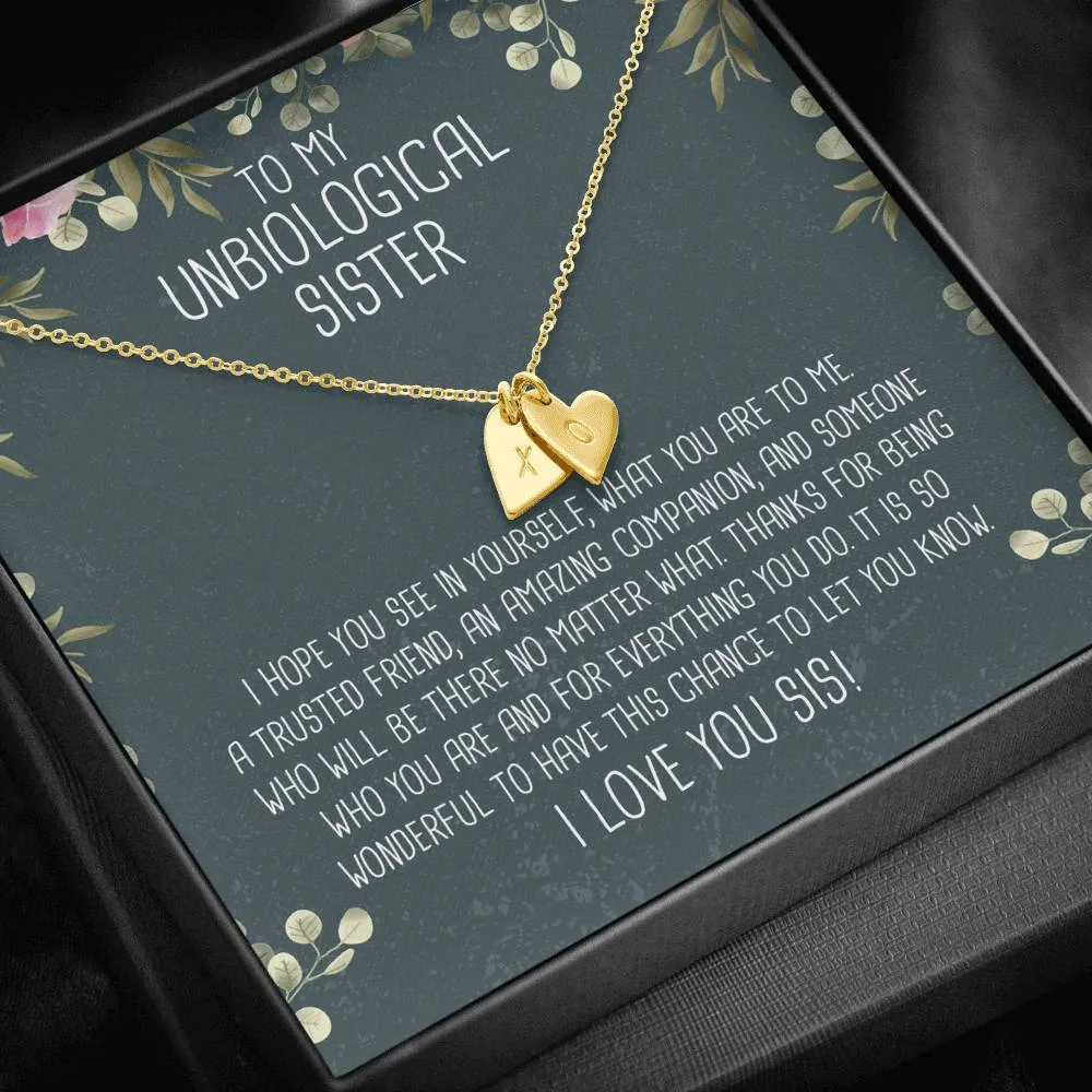 Unbiological Sister Heart Charm Necklace