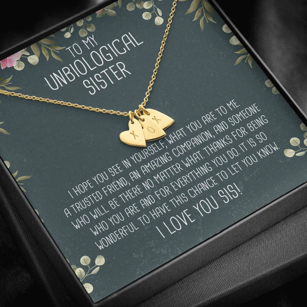 Unbiological Sister Heart Charm Necklace