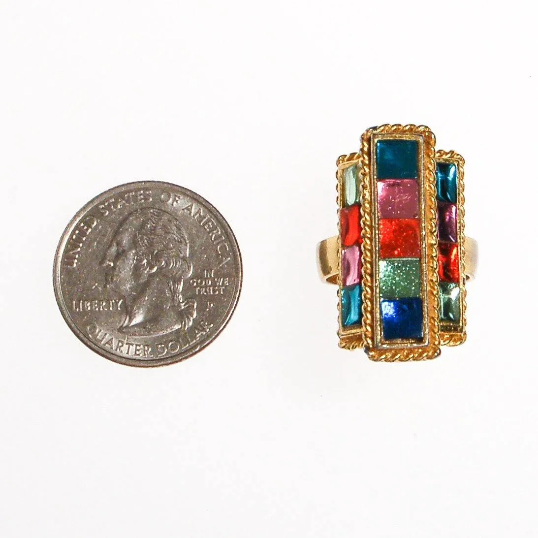 Uncas Colorful Rhinestone Statement Ring