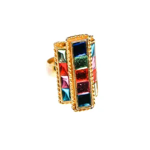 Uncas Colorful Rhinestone Statement Ring