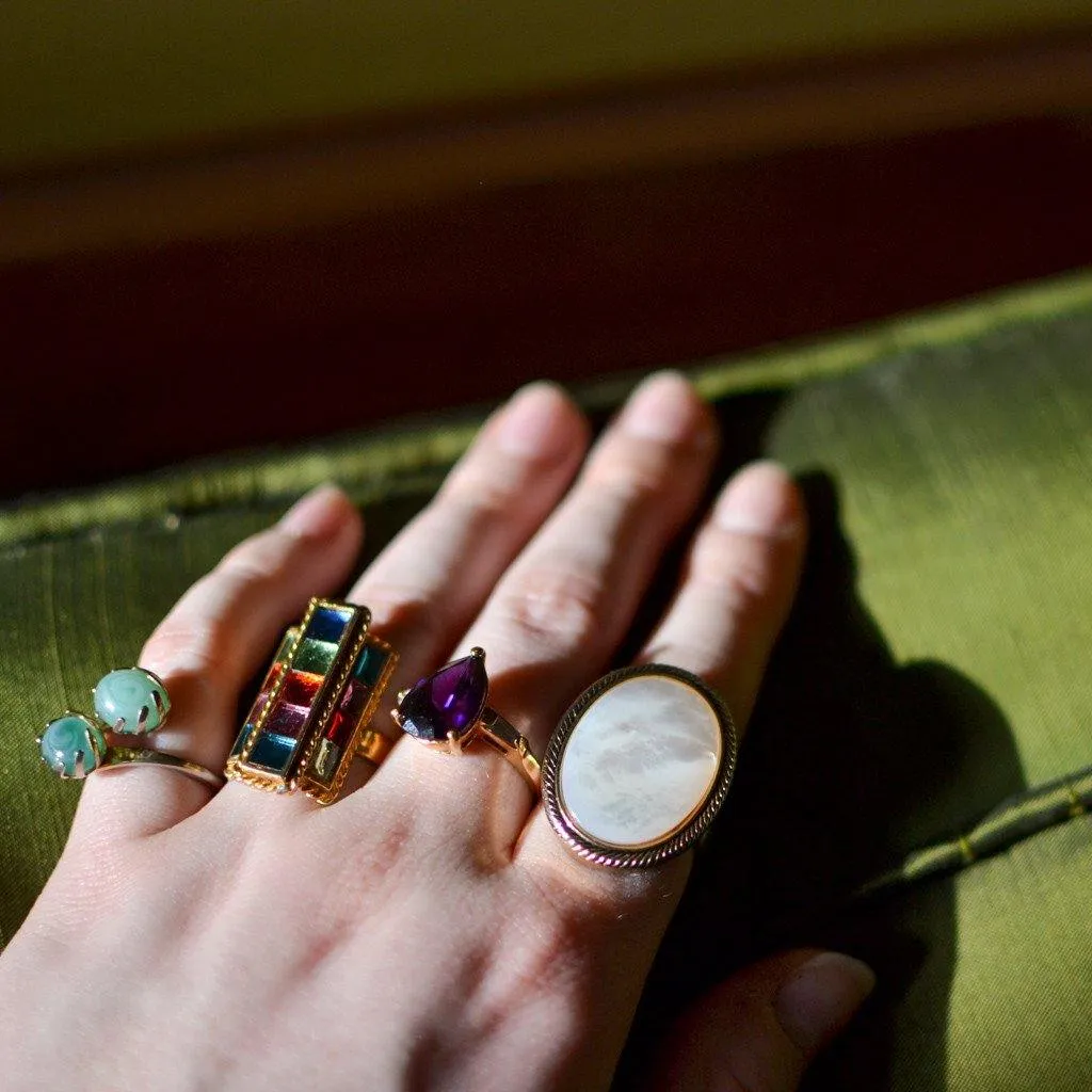 Uncas Colorful Rhinestone Statement Ring
