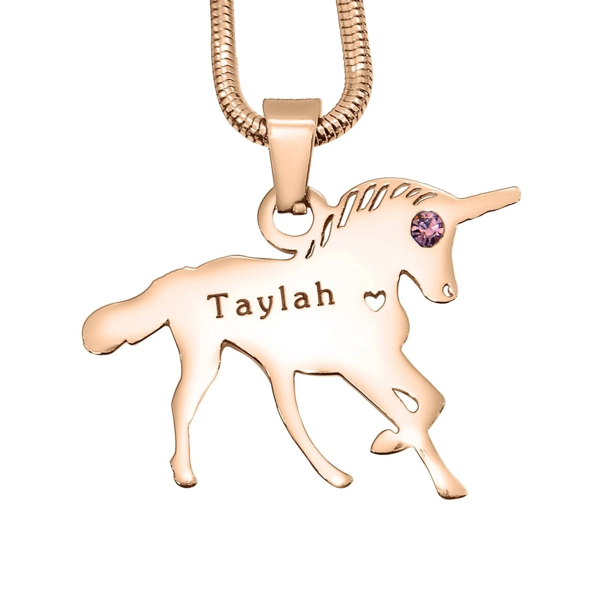 Unicorn Birthstone Name Necklace