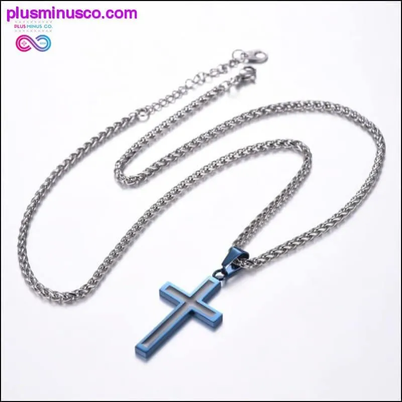 Unisex Religious Christian Cross Enamel Pendant Necklace