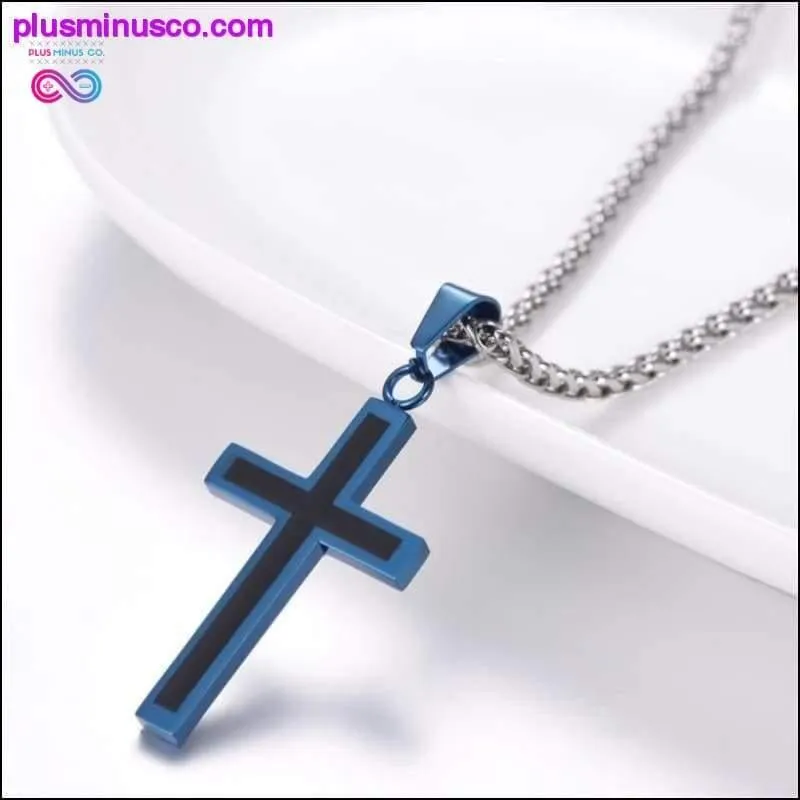 Unisex Religious Christian Cross Enamel Pendant Necklace