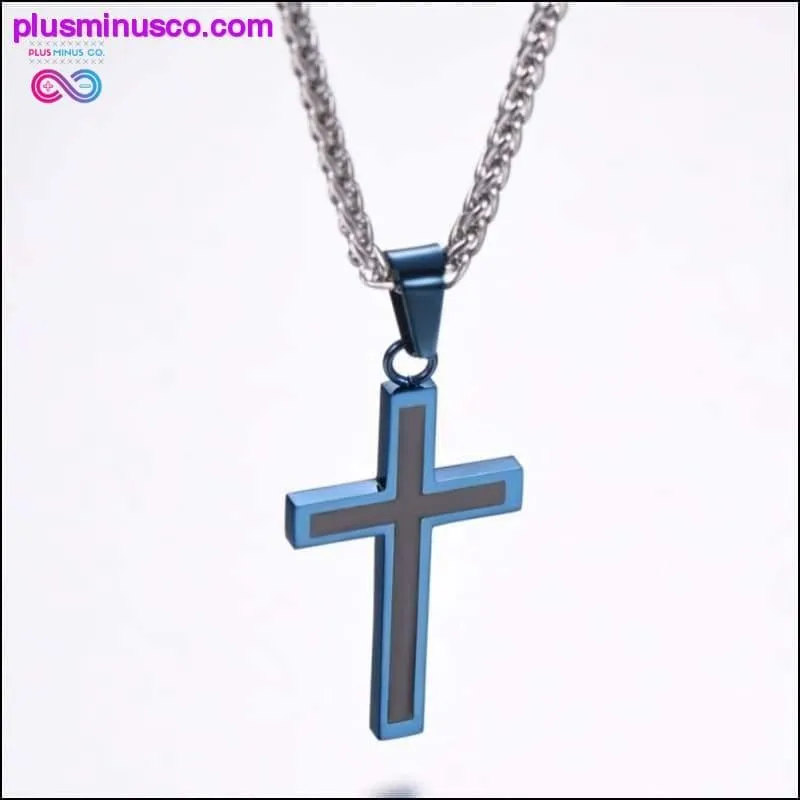 Unisex Religious Christian Cross Enamel Pendant Necklace