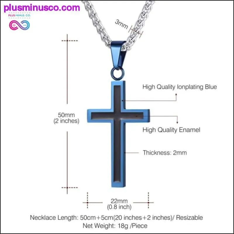 Unisex Religious Christian Cross Enamel Pendant Necklace