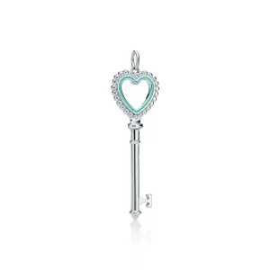 Unlock Happiness Beaded Heart Key Pendant Necklace
