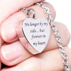 Urn Of Memories X Mystical Passion New Collection! No Longer By My Side But Forever In My Heart - Heart Shaped Necklace Cremation Pendant Ashes Urn - Memorial Jewelry