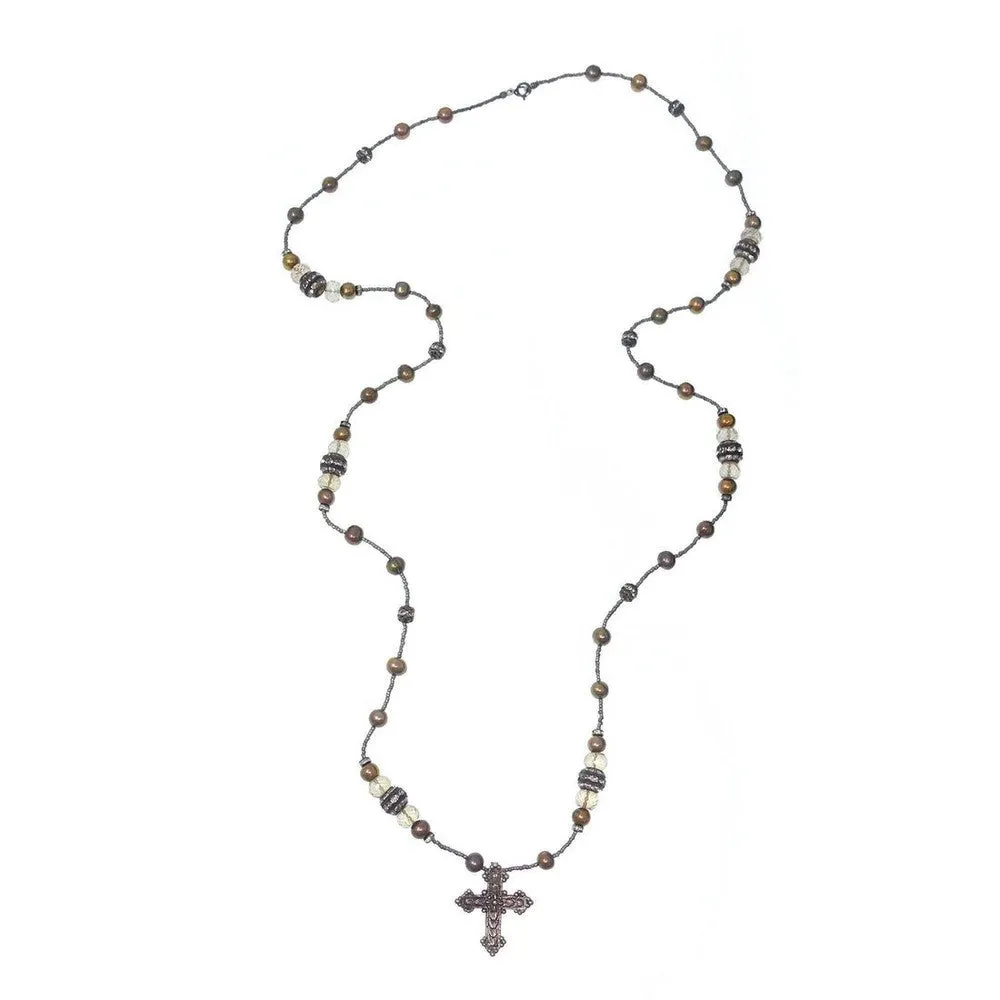 Vintage Beads with Cross