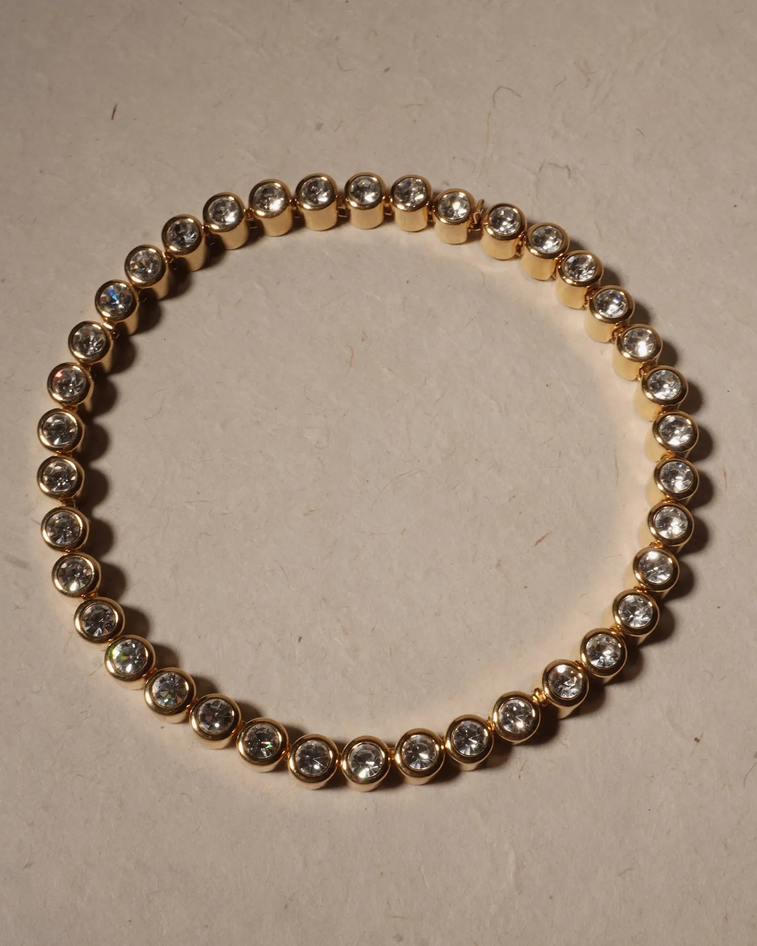 Vintage Chunky Bezeled Tennis Necklace