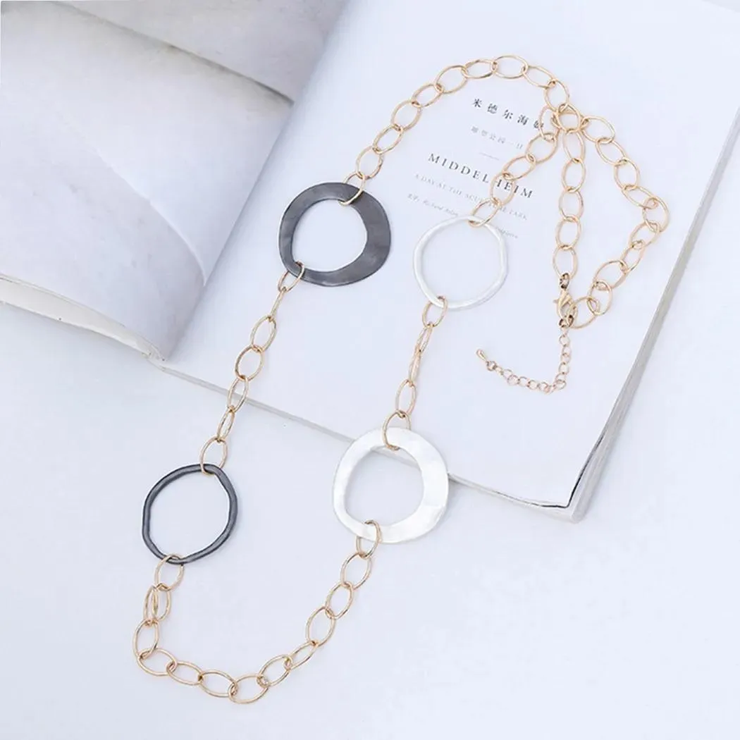 Vintage Cross Iron Chains Around the Neck Long Alloy Collares Necklace for Women