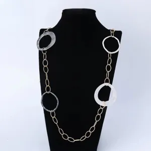 Vintage Cross Iron Chains Around the Neck Long Alloy Collares Necklace for Women