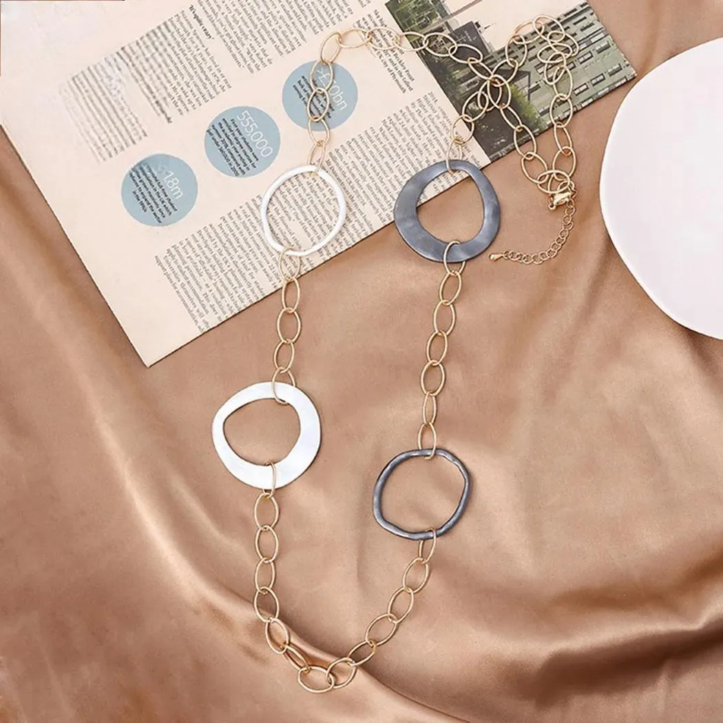 Vintage Cross Iron Chains Around the Neck Long Alloy Collares Necklace for Women
