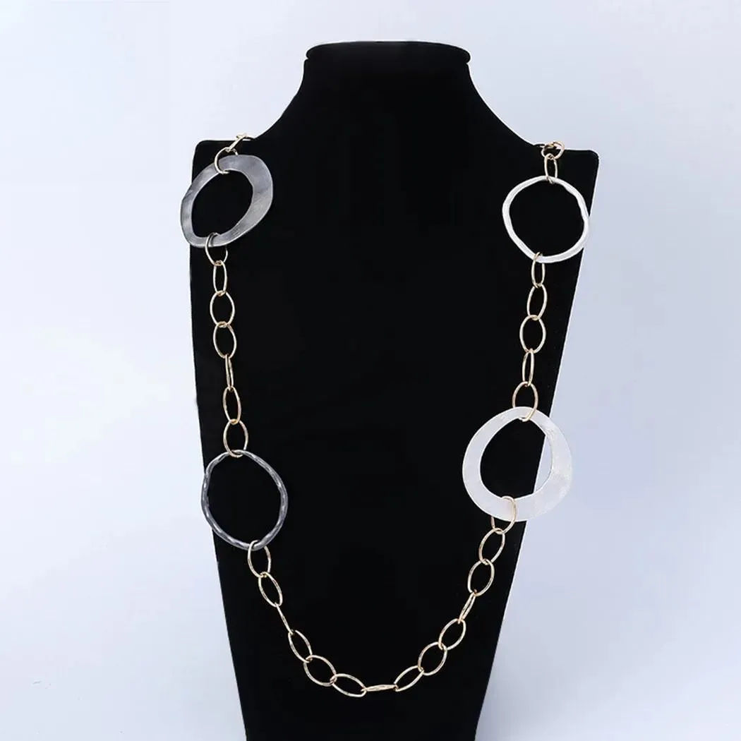 Vintage Cross Iron Chains Around the Neck Long Alloy Collares Necklace for Women