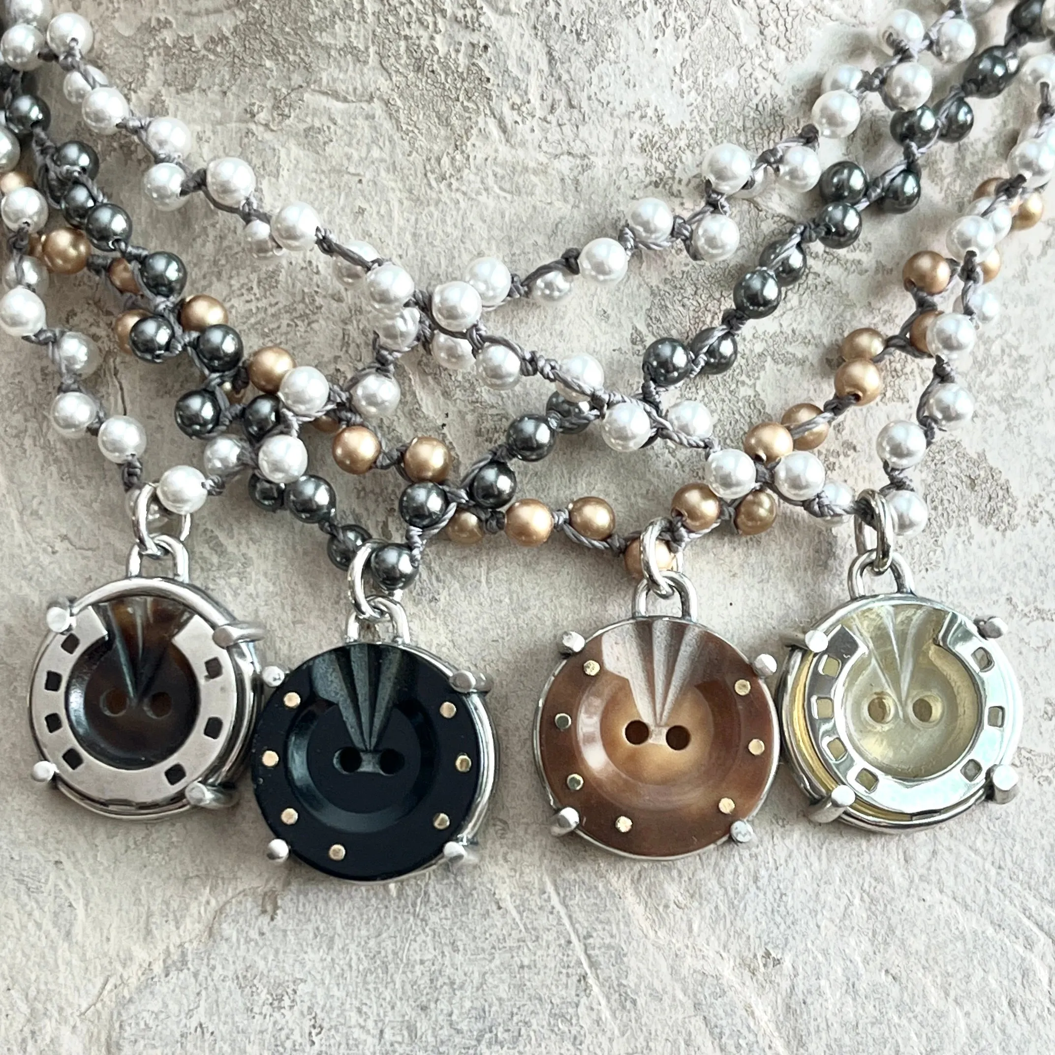 Vintage Horseshoe Button Necklaces
