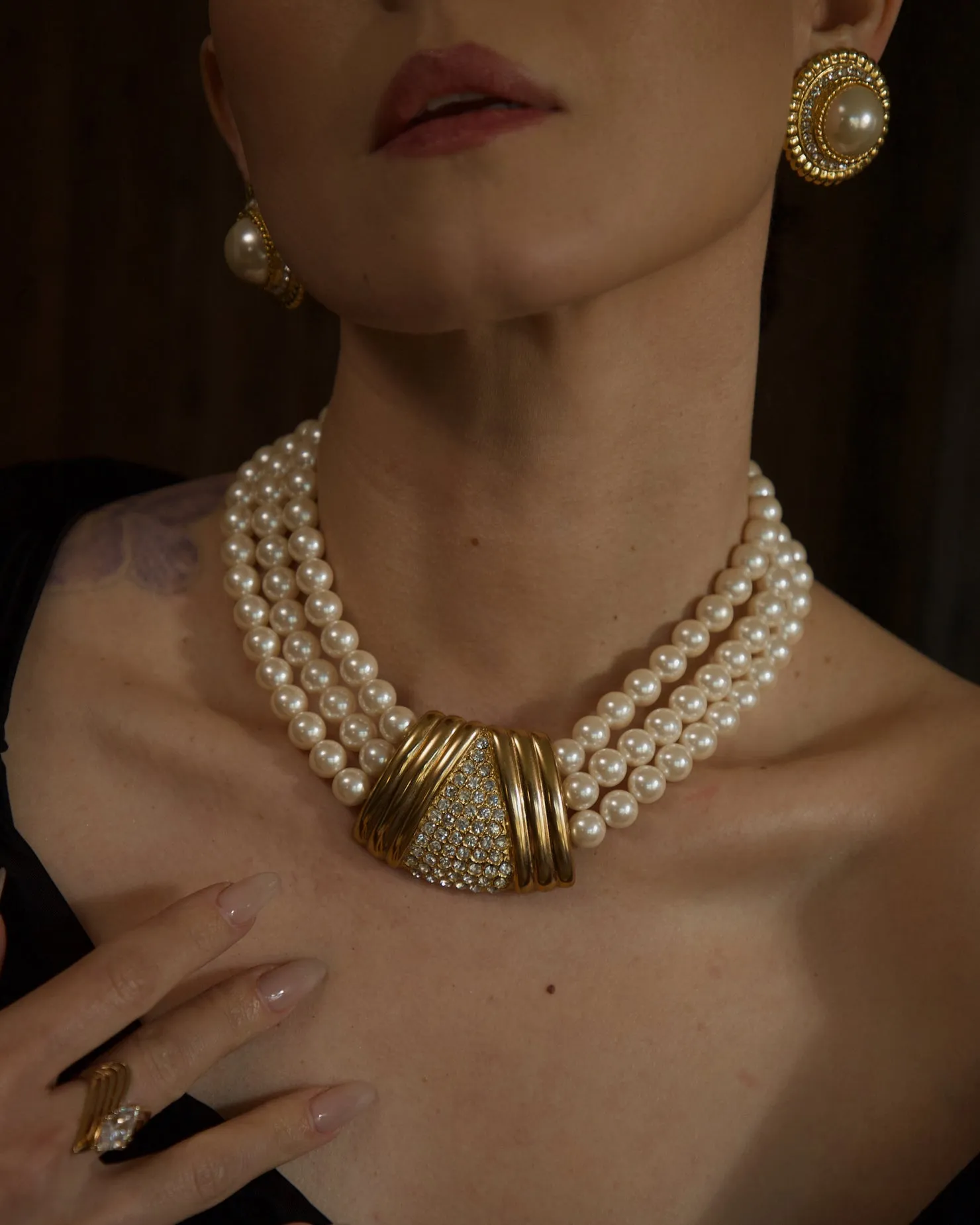 Vintage Multi-Strand Pearl Necklace