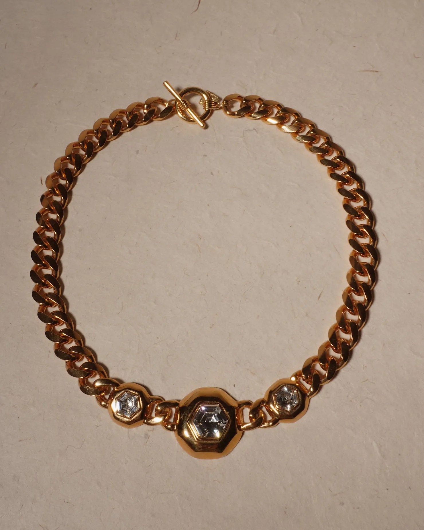 Vintage Rhinestone Chain Necklace