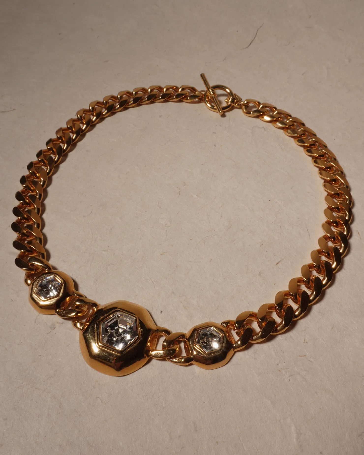 Vintage Rhinestone Chain Necklace