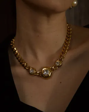 Vintage Rhinestone Chain Necklace