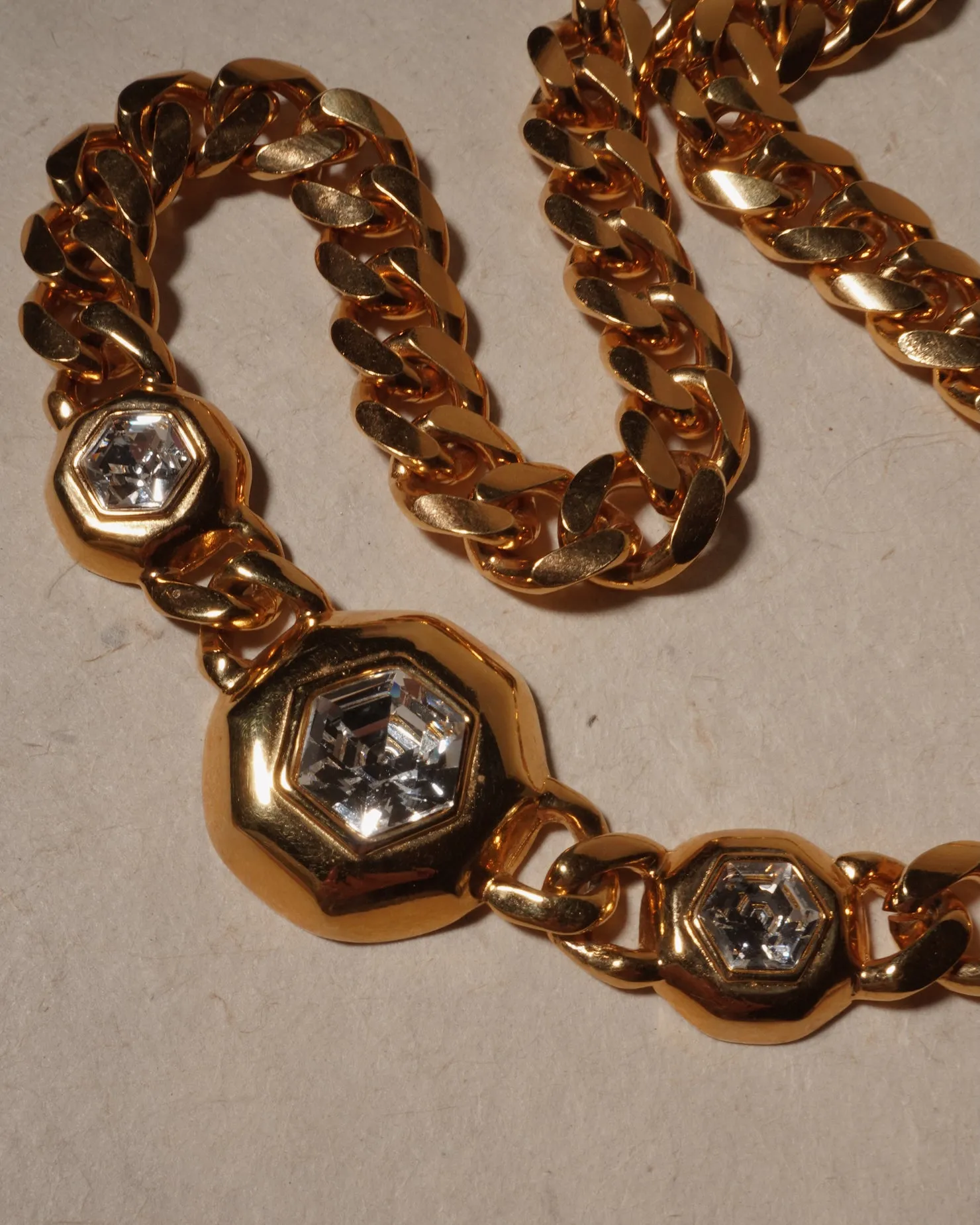 Vintage Rhinestone Chain Necklace