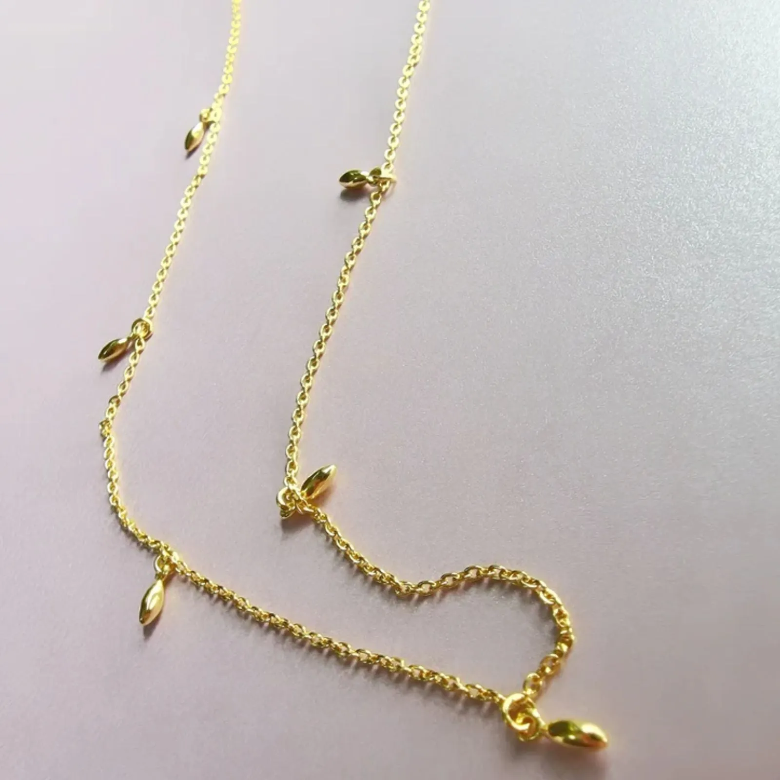 Vurchoo Cambodia Gold Rice Grain Necklace