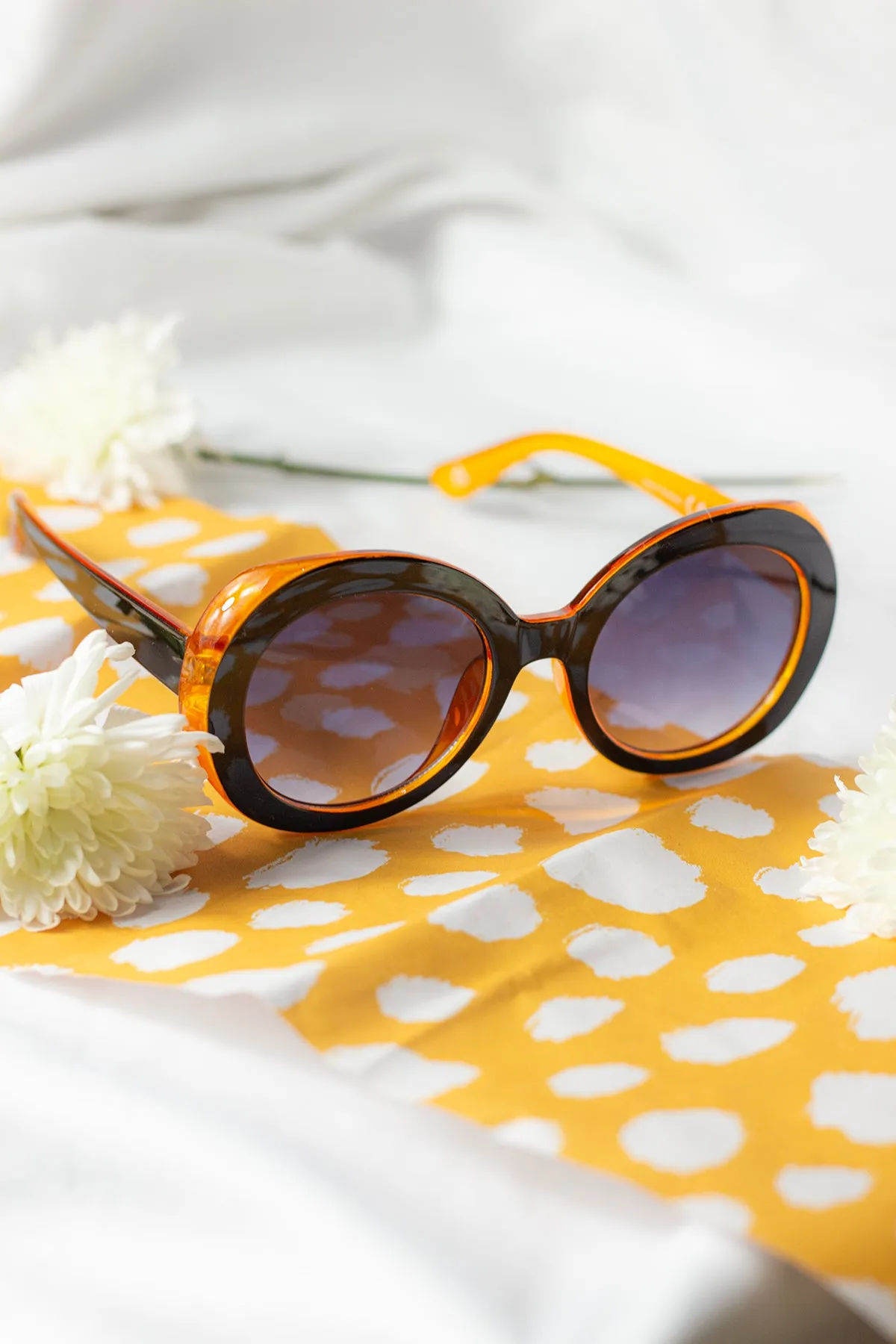 Weighted Oversize Chunky Circle Sunglasses