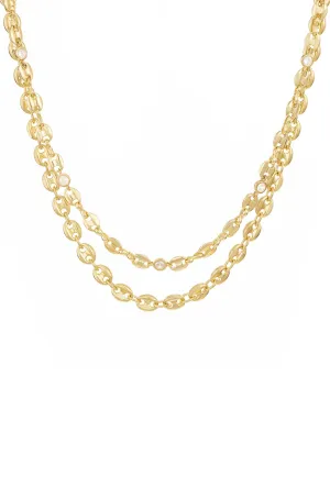 West Coast Sunset 18k Gold Plated Chain Necklace Set