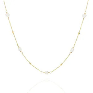 White Pearl & Satellite Chain Necklace