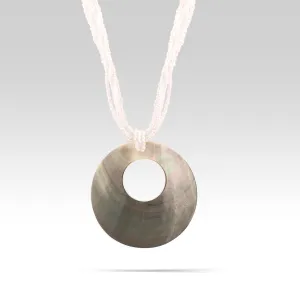 WHITE SEED BEAD GREY PEARL NECKLACES #SBLP6525N BLK/WHT (IB27)