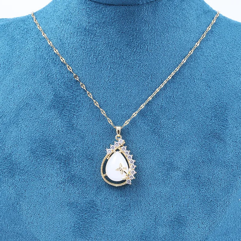 Wholesale Alloy Red Heart Pendant Necklace JDC-NE-XingL019