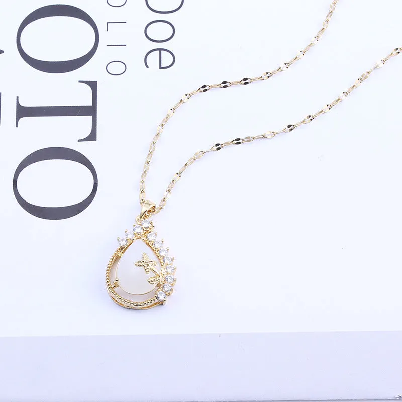 Wholesale Alloy Red Heart Pendant Necklace JDC-NE-XingL019