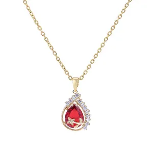 Wholesale Alloy Red Heart Pendant Necklace JDC-NE-XingL019