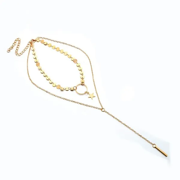 Wholesalee Necklaces hand sequin star tassel neck chain collarbone chain JDC-NE-xc152
