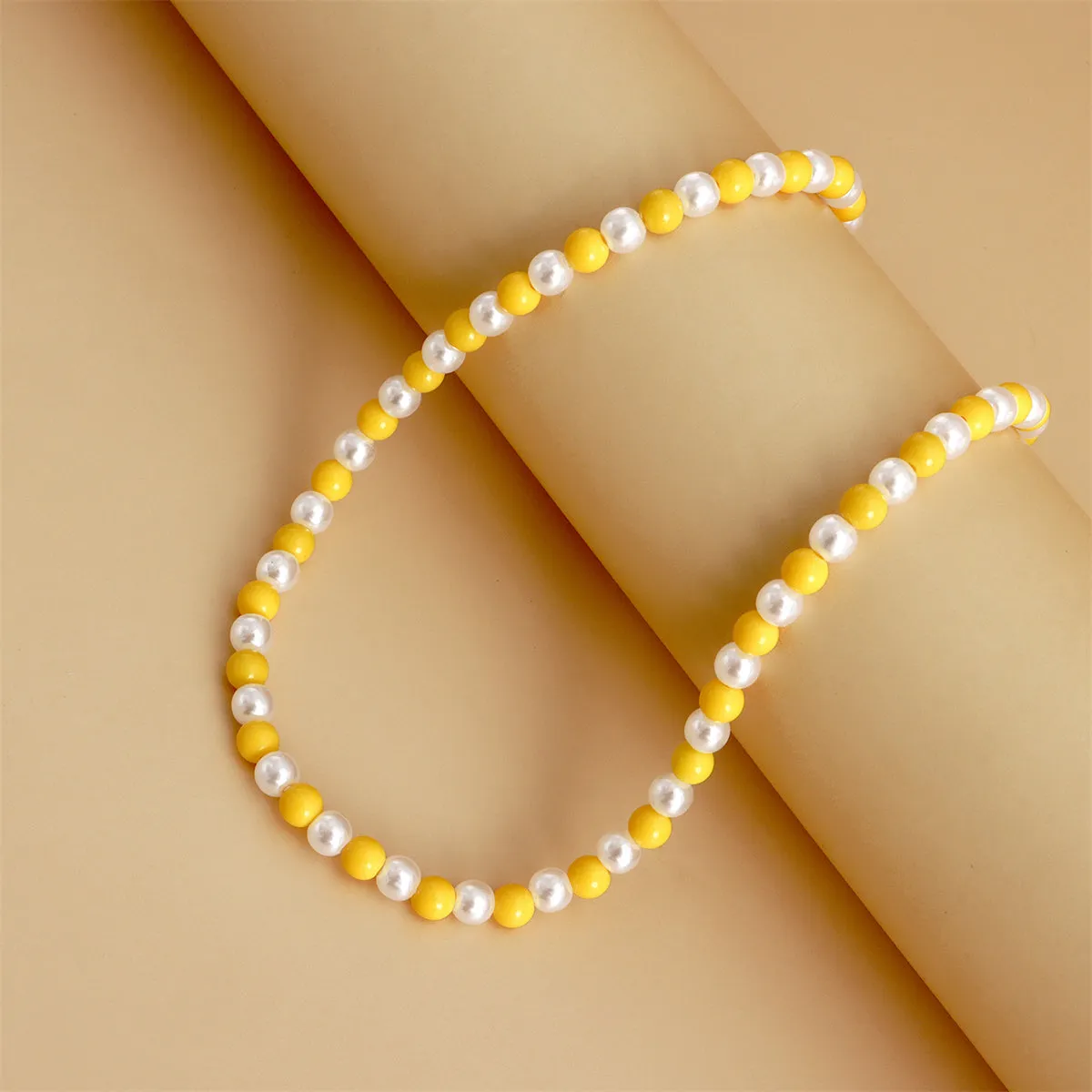 Yellow Enamel & Pearl 18K Gold-Plated Heart Pendant Necklace Set