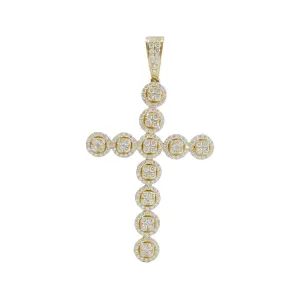 YELLOW GOLD NATURAL DIAMOND CROSS PENDANT