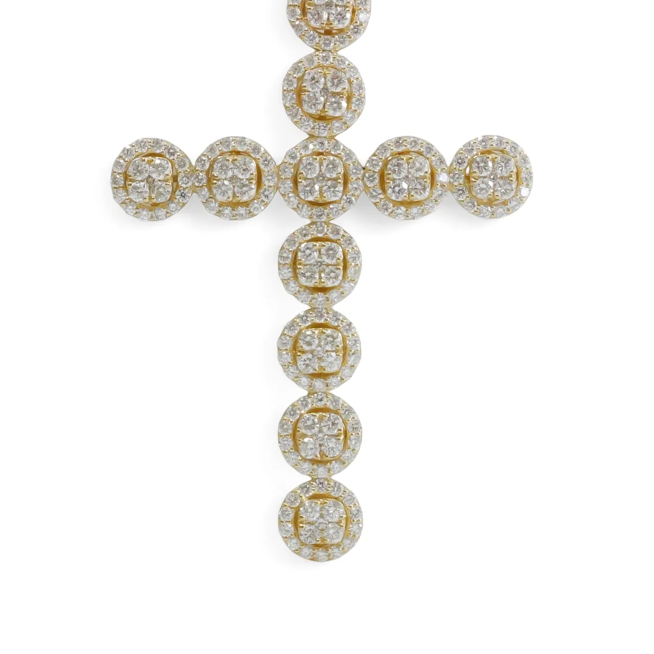 YELLOW GOLD NATURAL DIAMOND CROSS PENDANT