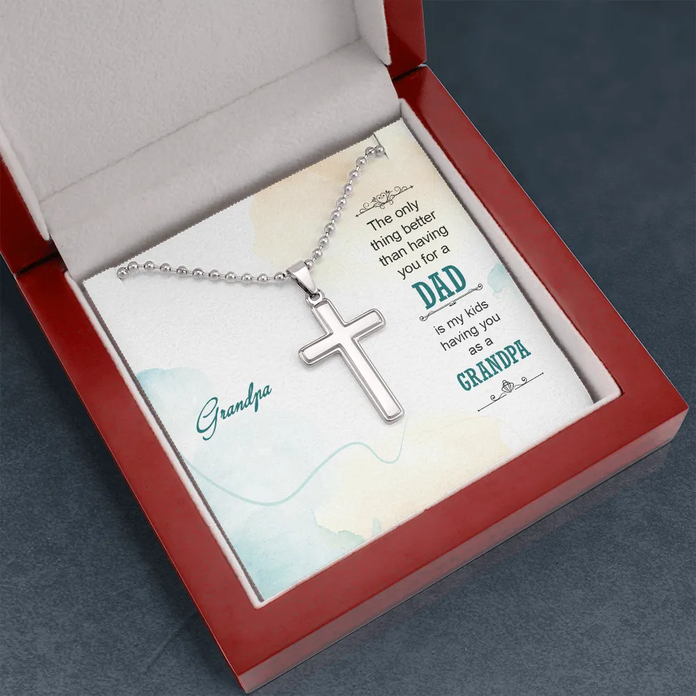 You are a wonderful Grandpa to my kids-Cross Necklace
