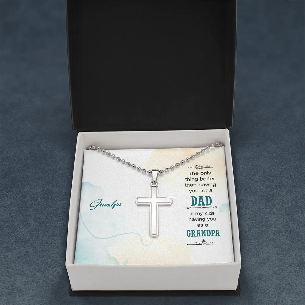 You are a wonderful Grandpa to my kids-Cross Necklace