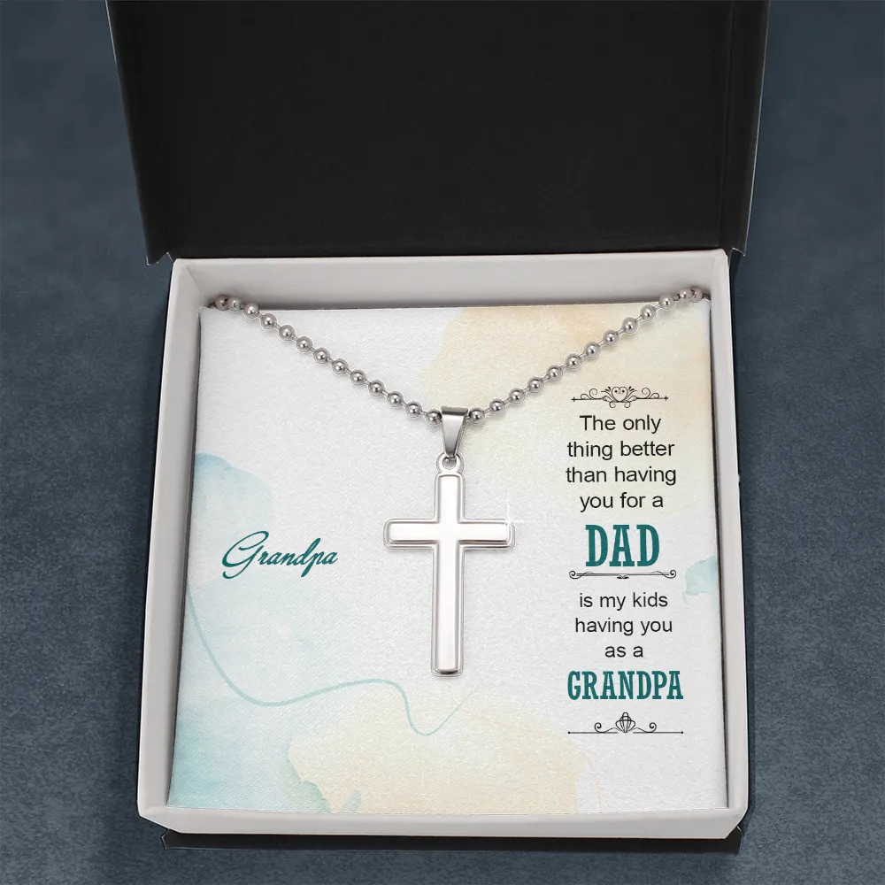 You are a wonderful Grandpa to my kids-Cross Necklace